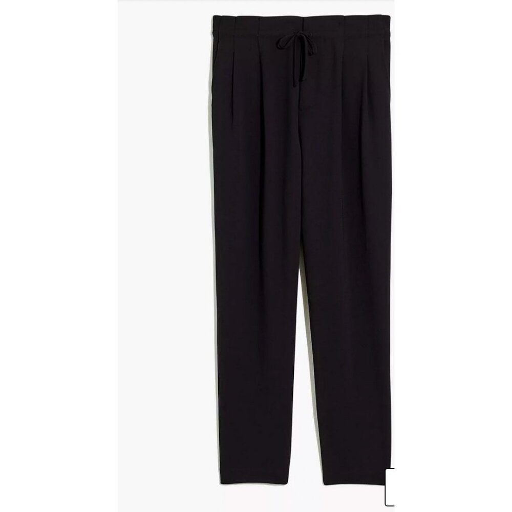 Madewell Womens Drapey Drawsting Paperbag Pants Black $85 Size 4 MC990